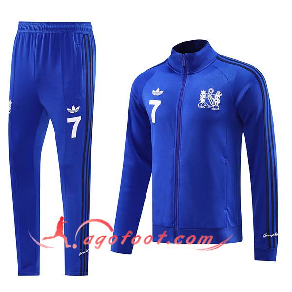 Ensemble Survetement de Foot Veste Foot Manchester United Bleu 2024/2025