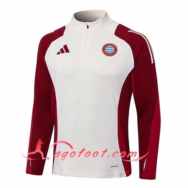 Sweatshirt Training Bayern Munich Blanc/Rouge 2024/2025