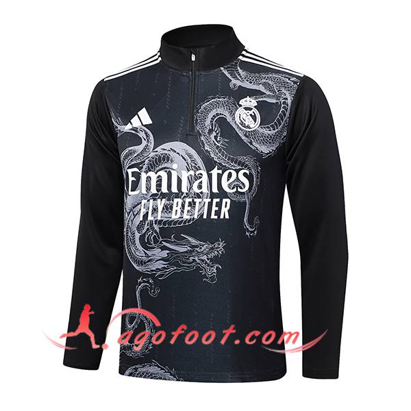 Sweatshirt Training Real Madrid Noir/Blanc 2023/2024