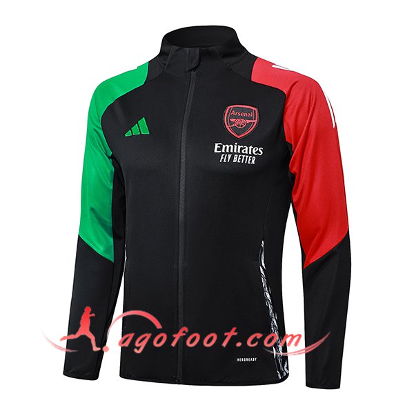 Veste Foot Arsenal Noir/Vert/Rouge 2024/2025