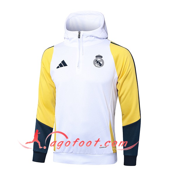 Veste A Capuche Real Madrid Blanc/Jaune/Bleu 2024/2025