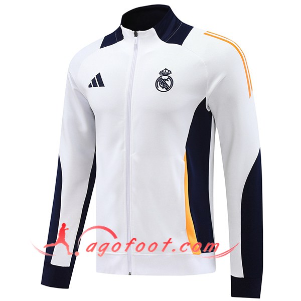 Veste Foot Real Madrid Blanc/Bleu/Orange 2024/2025