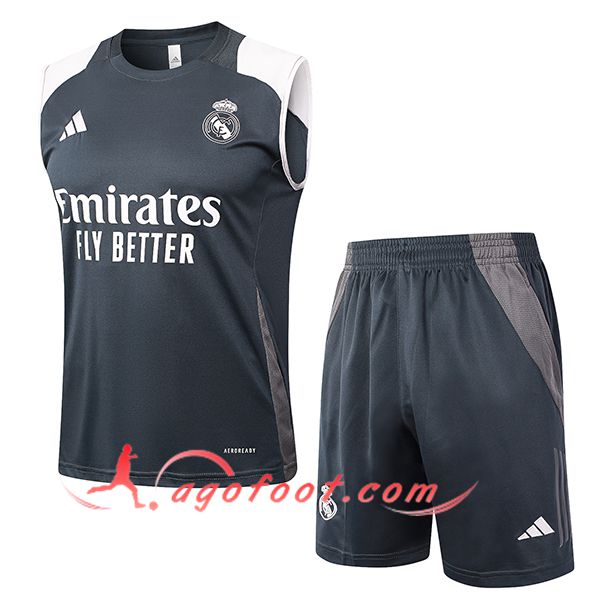 Ensemble Training Debardeur Real Madrid Gris 2024/2025
