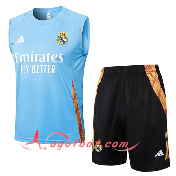 Ensemble Training Debardeur Real Madrid Bleu Clair 2024/2025
