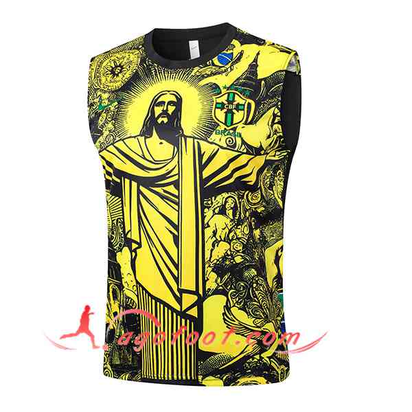 Training Debardeur Brésil Jaune/Noir 2024/2025