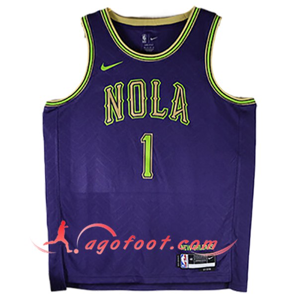 Maillot New Orleans Pelicans (WILLIAMSON #1) 2024/25 Pourpre/Vert