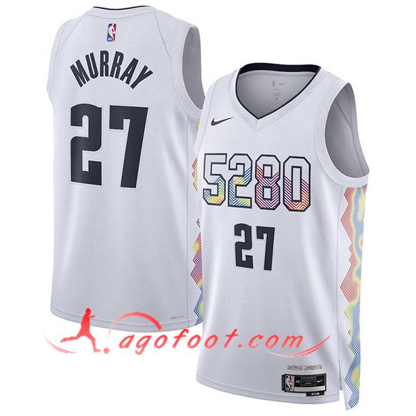 Maillot Denver Nuggets (MURRAY #15) 2024/25 Blanc/Noir
