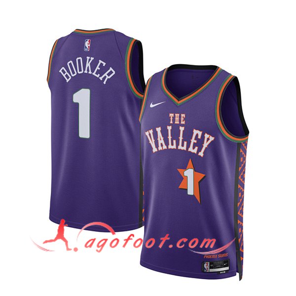 Maillot Phoenix Suns (BOOKER #1) 2024/25 Pourpre/Blanc