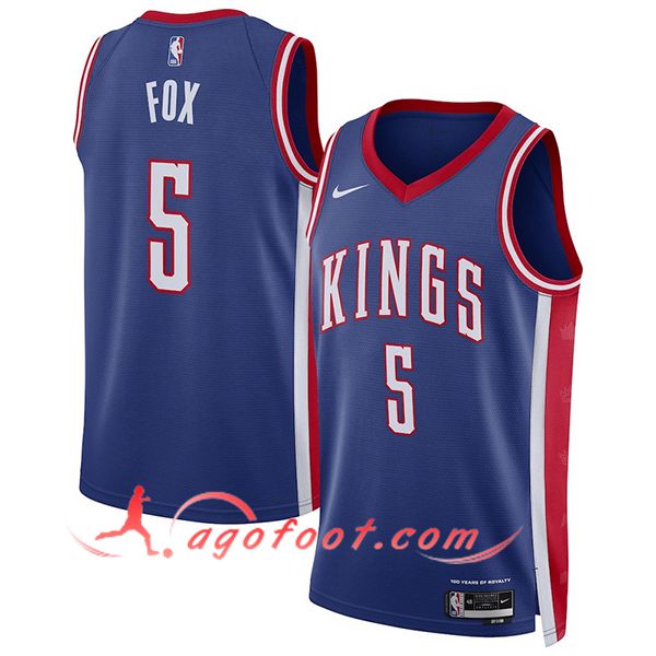 Maillot Sacramento Kings (FOX #5) 2024/25 Bleu/Rouge/Blanc