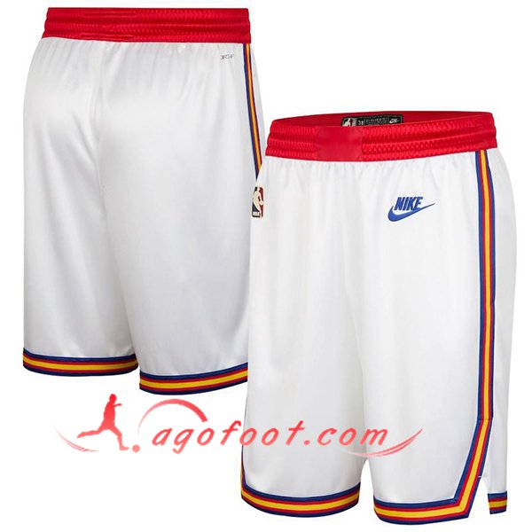 Shorts NBA Golden State Warriors 2024/25 Blanc/Rouge