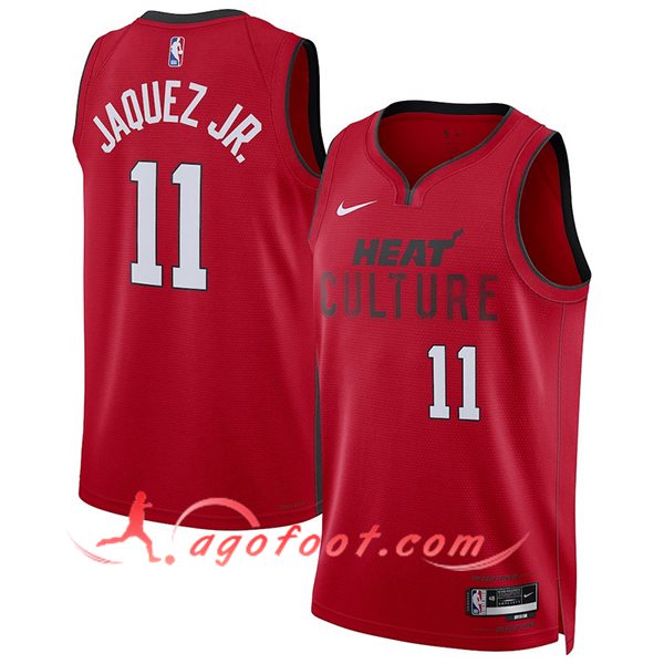 Maillot Miami Heat (JAQUEZ JR. #11) 2024/25 Rouge/Noir/Blanc