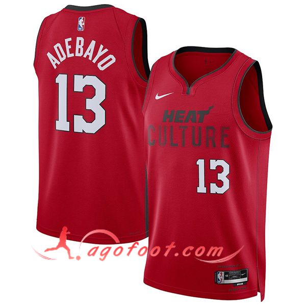 Maillot Miami Heat (ADEBAYO #13) 2024/25 Rouge/Noir/Blanc