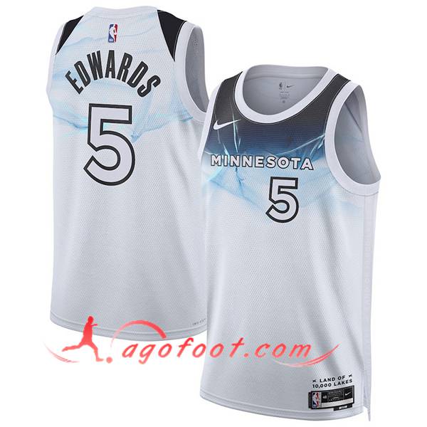 Maillot Minnesota Timberwolves (EDWARDS #5) 2024/25 Blanc/Bleu -03