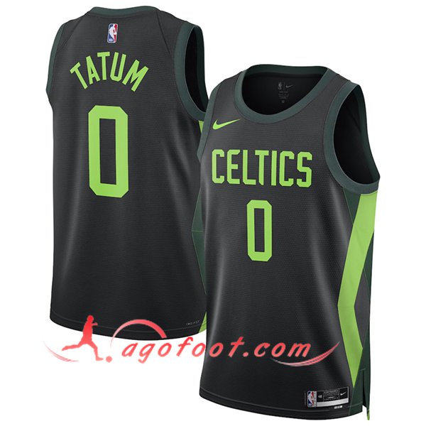 Maillot Boston Celtics (TATUM #0) 2024/25 Noir/Vert -04