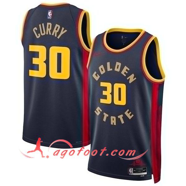 Maillot Golden State Warriors (CURRY #30) 2024/25 Noir/Jaune/Rouge