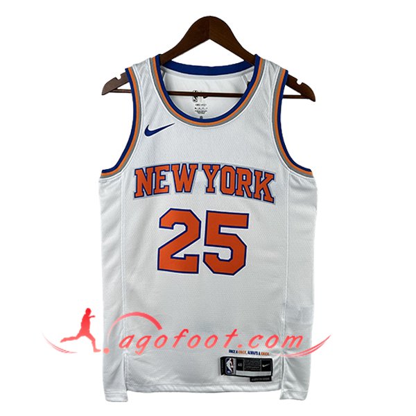 Maillot New York Knicks (BRIDGES #25) 2024/25 Blanc/Orange