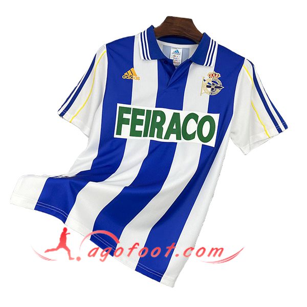 Maillot de Foot Deportivo La Coruna Retro Domicile 1999/2000