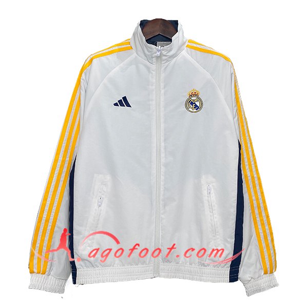 Coupe-Vent Real Madrid Blanc/Jaune/Bleu 2024/2025