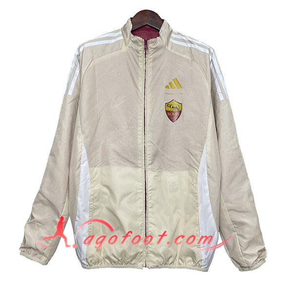 Coupe-Vent AS Roma Beige/Blanc 2024/2025