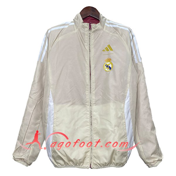 Coupe-Vent Real Madrid Beige/Blanc 2024/2025