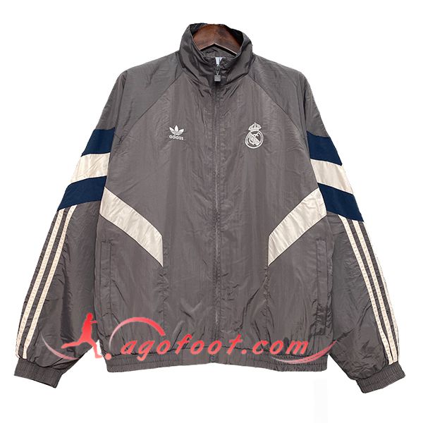 Coupe-Vent Real Madrid Gris/Beige/Bleu 2024/2025