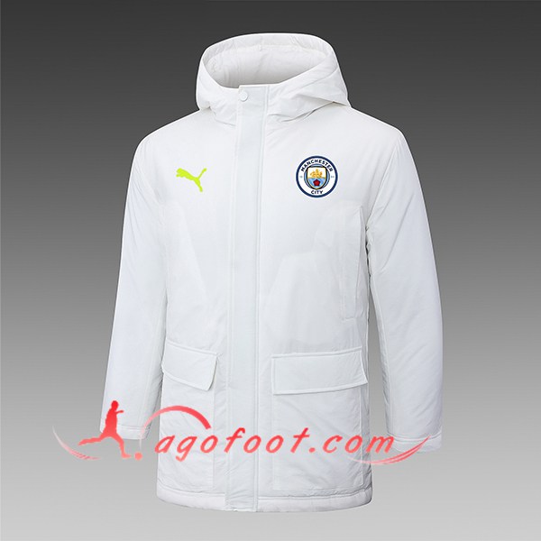 Ensemble Doudoune A Capuche Manchester City Blanc 2024/2025