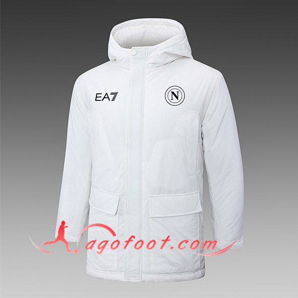 Ensemble Doudoune A Capuche SSC Naples Blanc 2024/2025