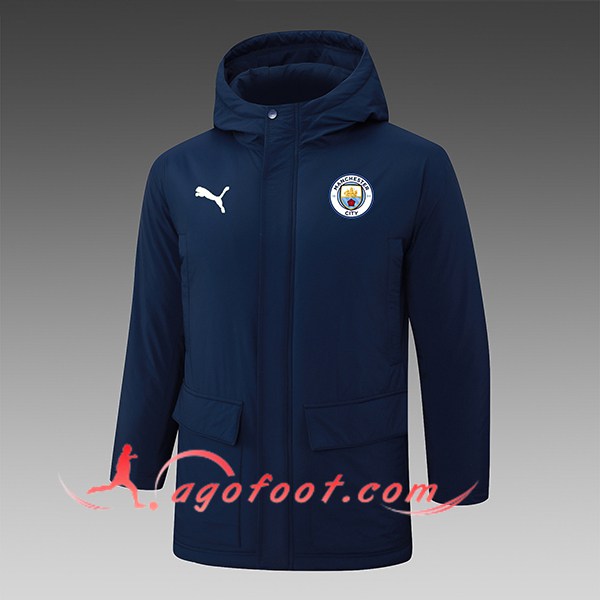 Ensemble Doudoune A Capuche Manchester City Bleu Royal 2024/2025