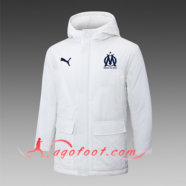 Ensemble Doudoune A Capuche Marseille Blanc 2024/2025