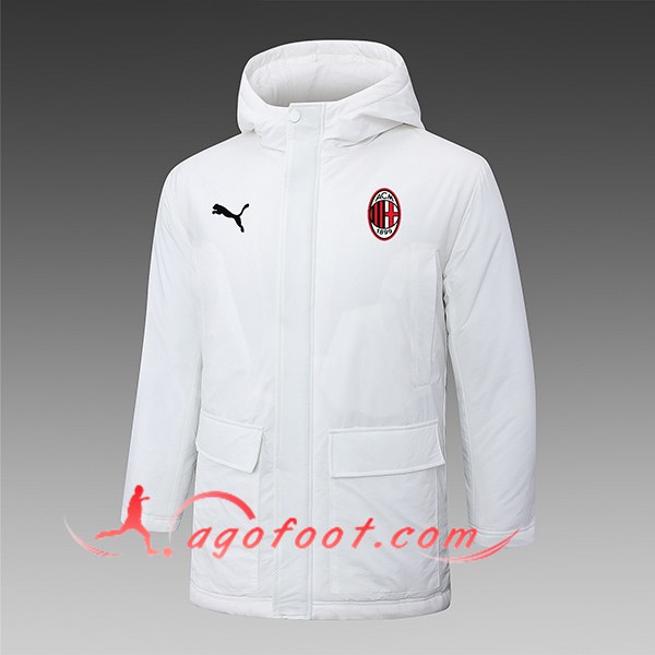 Ensemble Doudoune A Capuche Milan AC Blanc 2024/2025