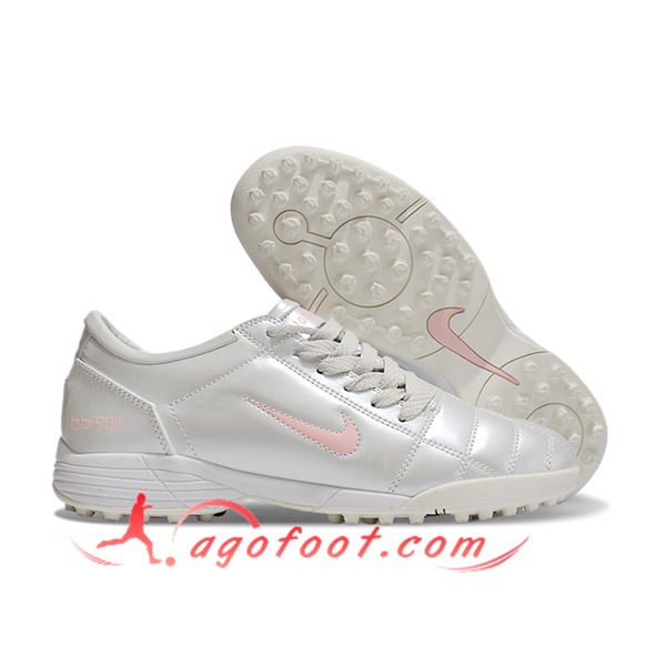 Nike Chaussures de Foot T90 TF Beige/Rose