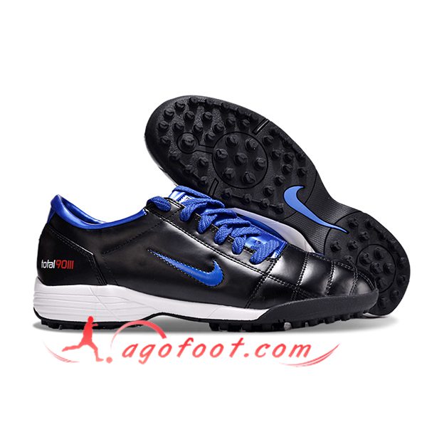 Nike Chaussures de Foot T90 TF Noir/Bleu