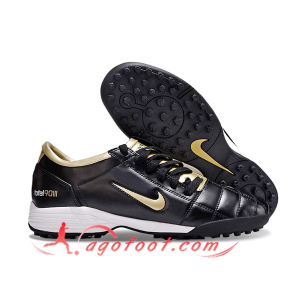 Nike Chaussures de Foot T90 TF Noir/Jaune