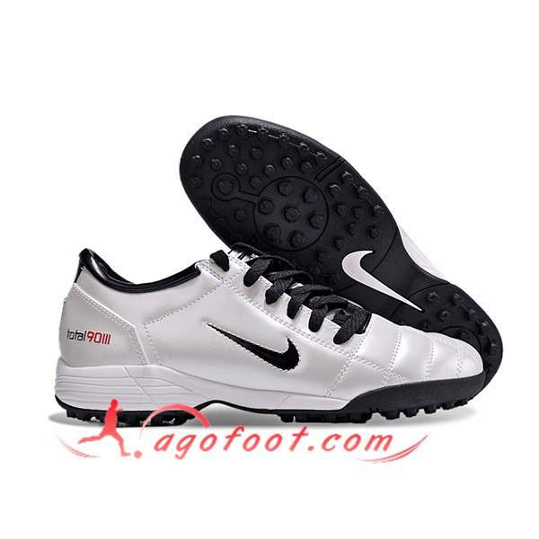 Nike Chaussures de Foot T90 TF Blanc/Noir