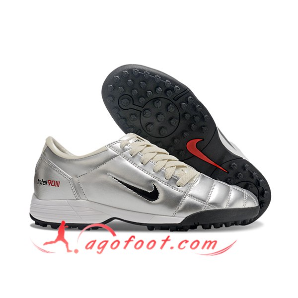 Nike Chaussures de Foot T90 TF Gris/Noir -02