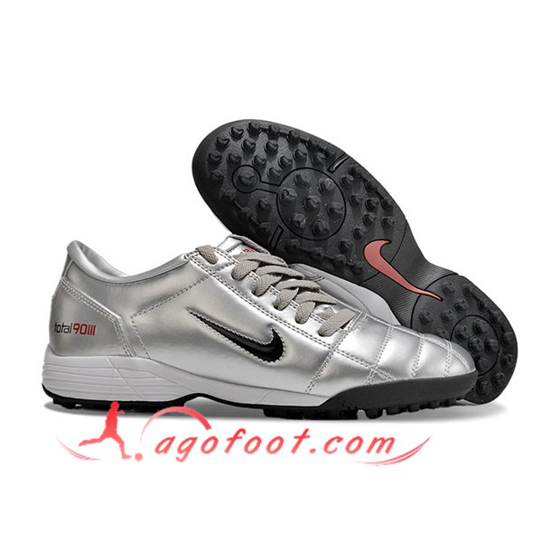 Nike Chaussures de Foot T90 TF Gris/Noir -03
