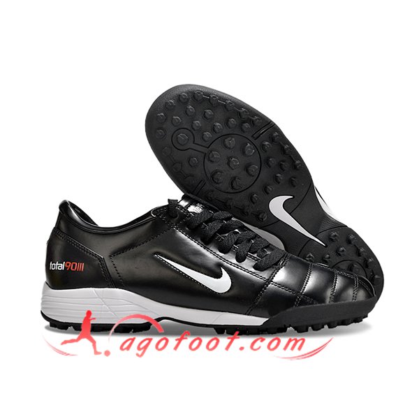 Nike Chaussures de Foot T90 TF Noir/Blanc