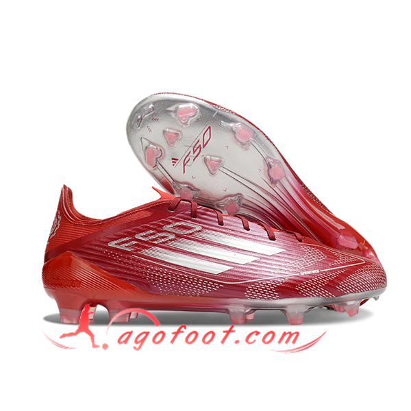 Adidas Chaussures de Foot F50 ELITE FG Rouge/Gris