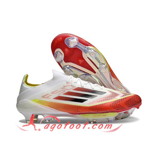 Adidas Chaussures de Foot F50+.1 FG Blanc/Rouge