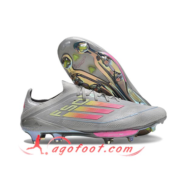 Adidas Chaussures de Foot F50+.1 FG Gris/Rose