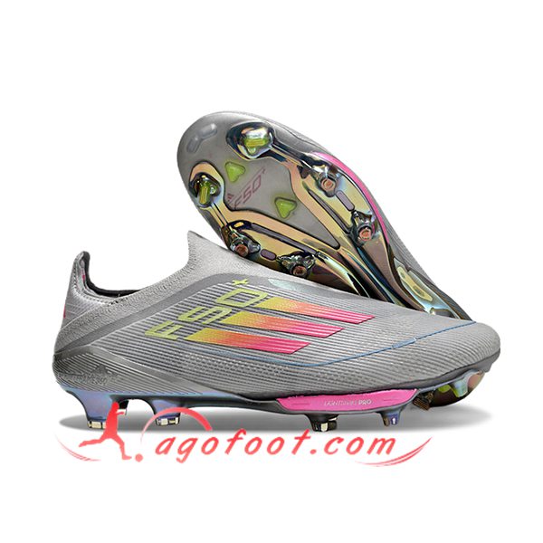 Adidas Chaussures de Foot F50+ FG Gris/Rose