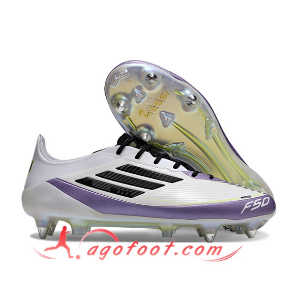 Adidas Chaussures de Foot F50 ELITE SG Blanc/Pourpre/Noir