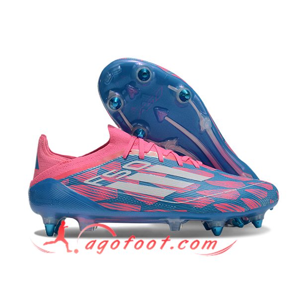 Adidas Chaussures de Foot F50 Elite SG Rose/Bleu/Blanc
