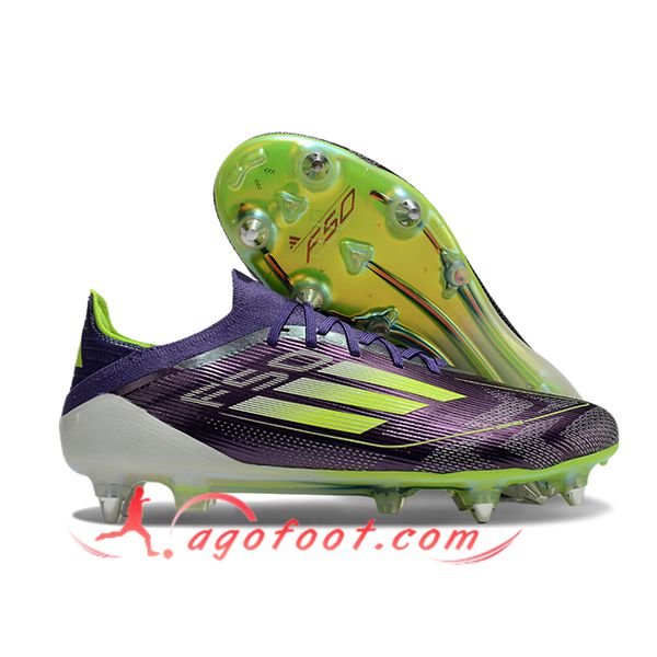 Adidas Chaussures de Foot F50 Elite SG Vert/Pourpre