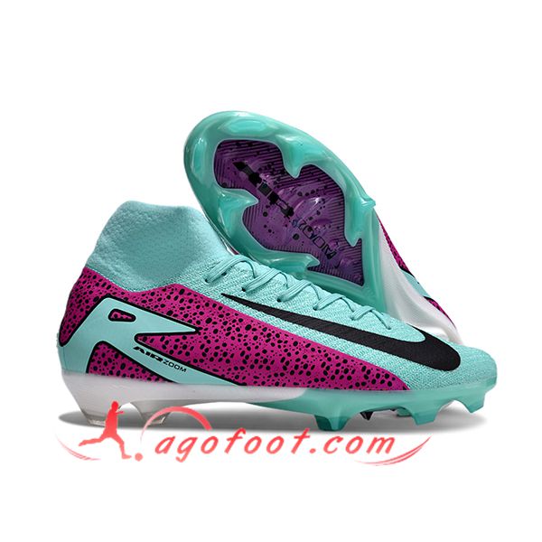 Nike Chaussures de Foot Air Zoom Mercurial Superfly IIX Elite FG Bleu/Pourpre/Noir