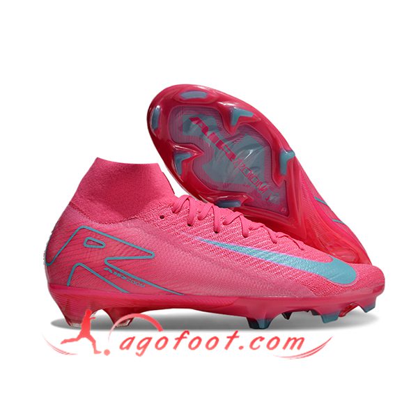 Nike Chaussures de Foot Air Zoom Mercurial Superfly IIX Elite FG Rose/Bleu