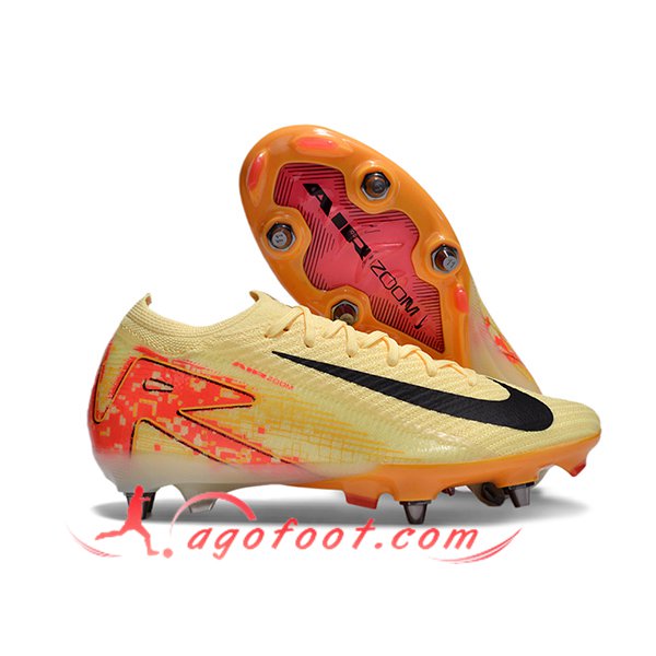 Nike Chaussures de Foot AIR ZOOM MERCURIAL VAPOR XVI ELITE SG-PRO Jaune/Orange/Noir