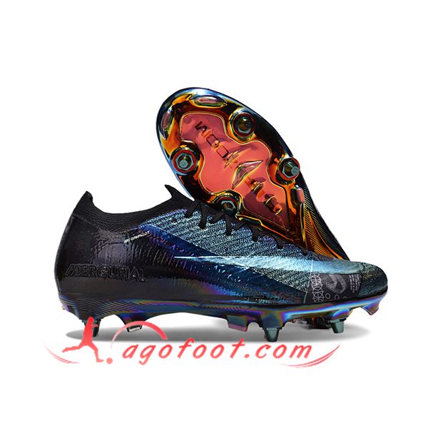 Nike Chaussures de Foot AIR ZOOM MERCURIAL VAPOR XVI ELITE SG-PRO Noir/Bleu