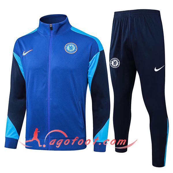 Ensemble Survetement de Foot Veste Foot FC Chelsea Bleu 2024/2025