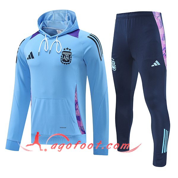 Ensemble Survetement Veste A Capuche Argentine Bleu/Pourpre 2024/2025